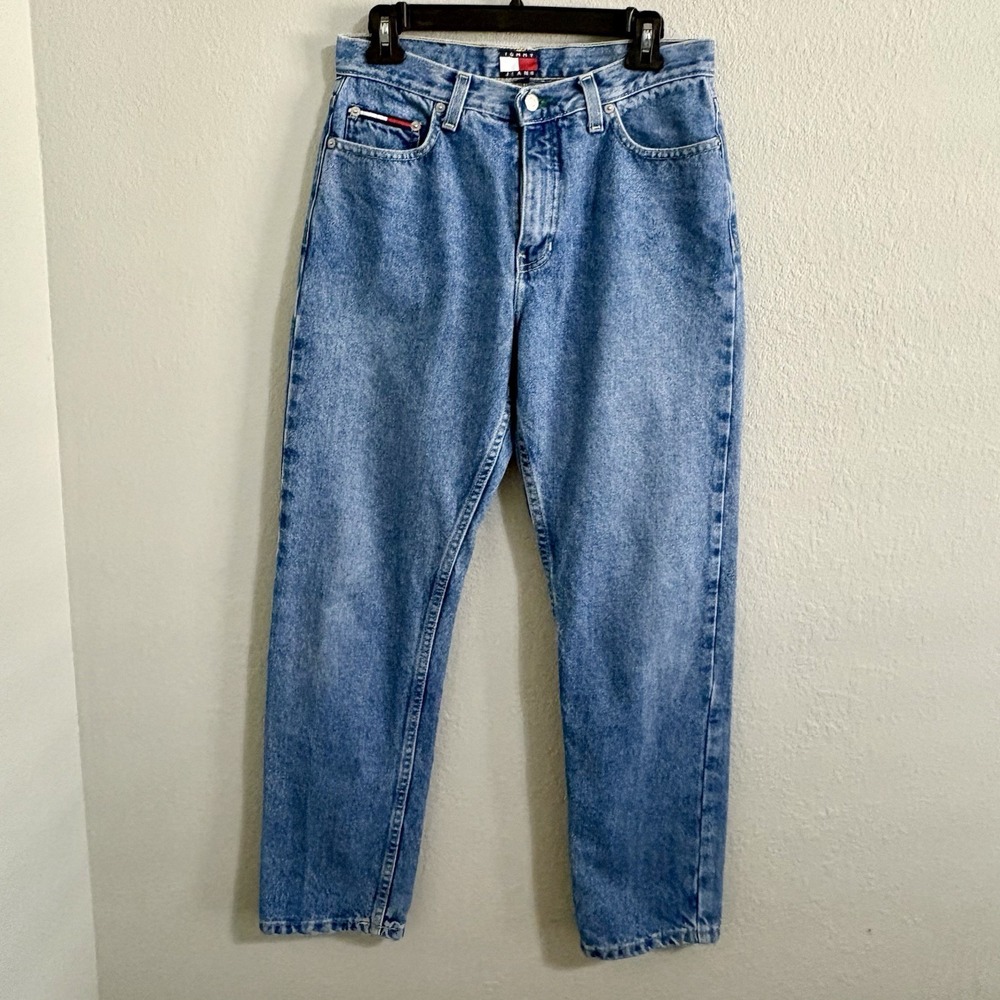 Vintage Tommy Hilfiger Jeans Womens 9 30x29 ACTUAL Straight Leg Logo 90s Y2K - Picture 2 of 12